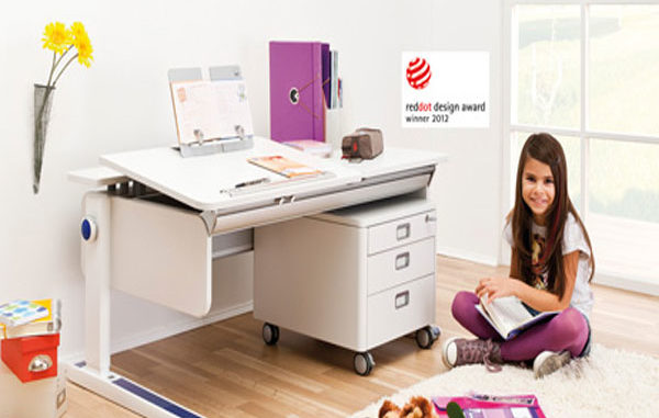moll Gesundes Lernen - Kinderzimmer - Spielen Schreibtisch, Rollcontainer, neigbare Tischplatte